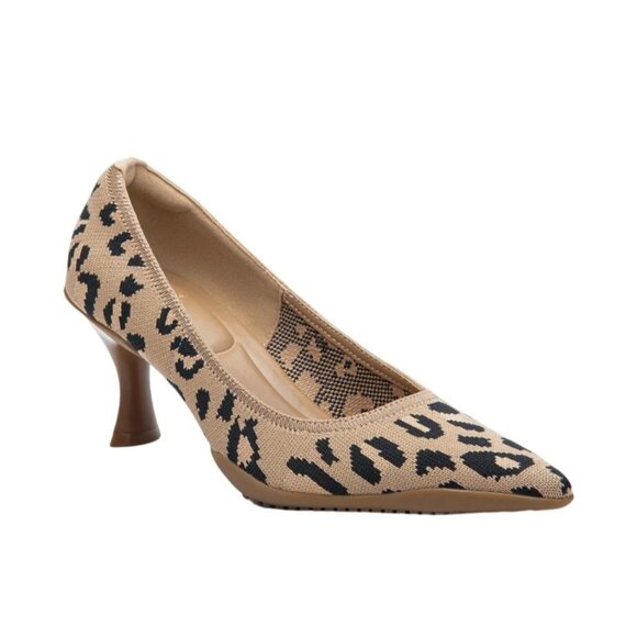 Cosy Island NIB VivaStep Minimalist Pointed Toe Leopard Heeled Pumps - Picture 1 of 10